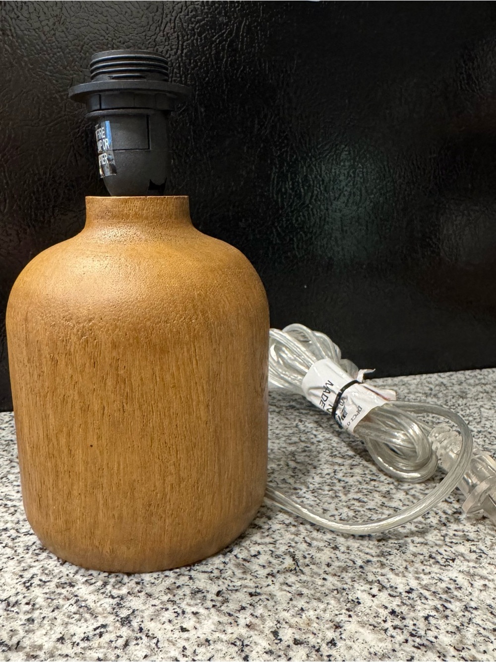 Faux Wood Grain Table Lamp Base - Brown